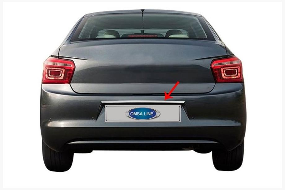 Citroen C-Elysee 2013-2022 Listwa Chromowana nad Tablicą Rejestracyjną (Stal Nierdzewna) Image