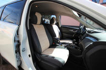 Nissan X-trail T32/Rogue 2014-2021 Pokrowce Samochodowe Skóra Ekologiczna+Tkanina+Alcantara Antara A0013 (Komplet) zdjęcia 1