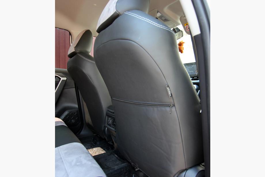 Toyota Rav 4 2019–2025 Pokrowce Samochodowe Skóra Ekologiczna+Tkanina+Alcantara Antara A0010 (Komplet) Zdjęcia 4