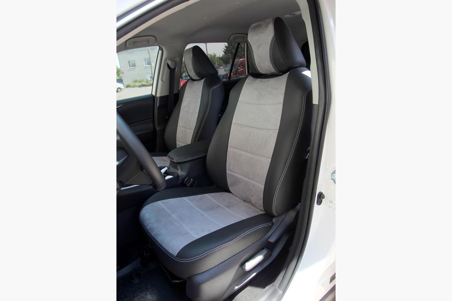 Toyota Rav 4 2019–2025 Pokrowce Samochodowe Skóra Ekologiczna+Tkanina+Alcantara Antara A0010 (Komplet) Zdjęcia 6