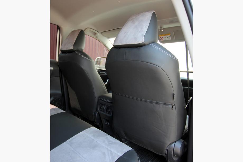 Toyota Rav 4 2019–2025 Pokrowce Samochodowe Skóra Ekologiczna+Tkanina+Alcantara Antara A0010 (Komplet) Zdjęcia 8