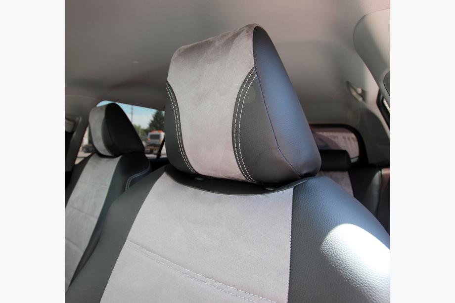 Toyota Rav 4 2019–2025 Pokrowce Samochodowe Skóra Ekologiczna+Tkanina+Alcantara Antara A0010 (Komplet) Zdjęcia 12