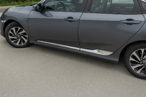 Honda Civic Sedan X 2016-2021 Listwy Drzwiowe V2 (4 szt, Stal Nierdzewna) zdjęcia 1