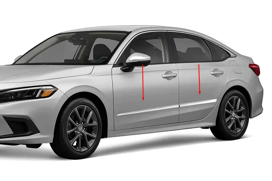 Honda Civic Sedan 2021- Listwy drzwi ze stali nierdzewnej (4 szt.) Image
