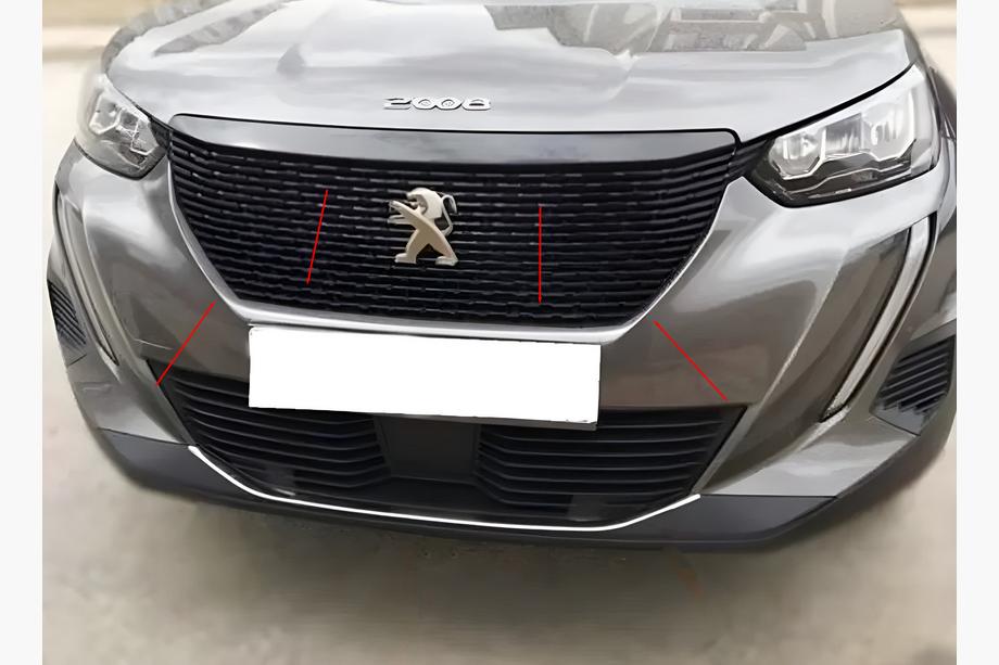 Peugeot 2008 2019- Obramowania grilla (3 szt, stal nierdzewna) Image