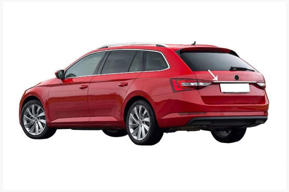 Skoda Superb 2015-2024 Listwa nad tablicą rejestracyjną SW (stal nierdzewna) Image