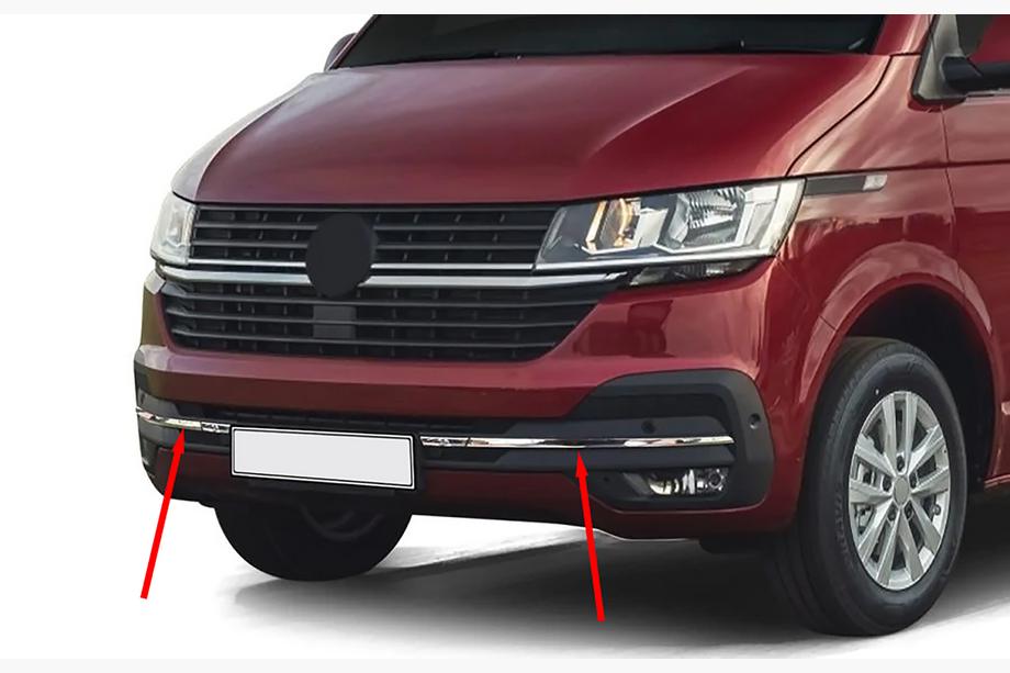 Volkswagen T6 2015-2024 Nakładka na kratkę zderzaka 2019+ (4 szt., stal nierdzewna) Image