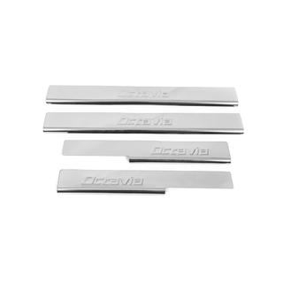 Nakładki progowe stal nierdzewna Carmos V2 (4 szt.) Skoda Octavia III A7 2013-2019 zdjęcia 2