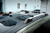 Citroen Berlingo 2008-2018 Bagażnik dachowy na relingi zamykany na klucz Skybar V1 (2 szt.) Szary zdjęcia 1
