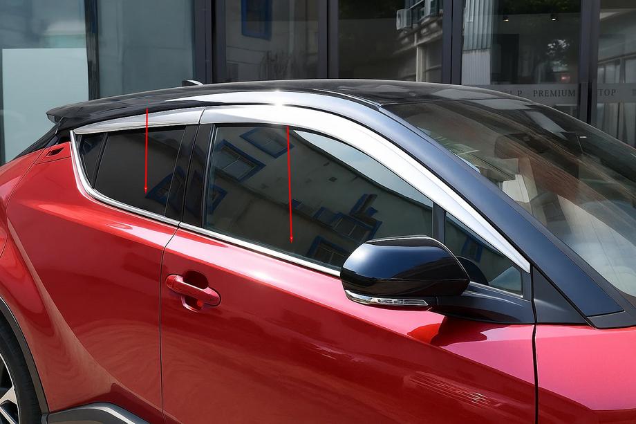 Toyota C-HR 2016-2023 Listwy ozdobne szyb OmsaLine (4 szt., stal nierdzewna) Image