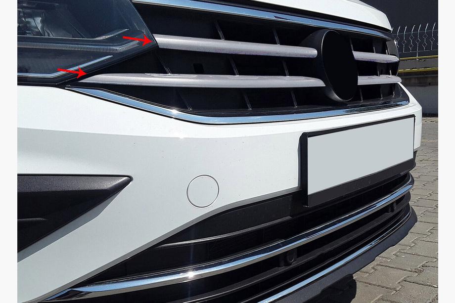 Volkswagen Tiguan 2016-2023 Nakładki na grill 2020+ (4 szt., stal nierdzewna) Carmos - Turecka Stal Nierdzewna Image