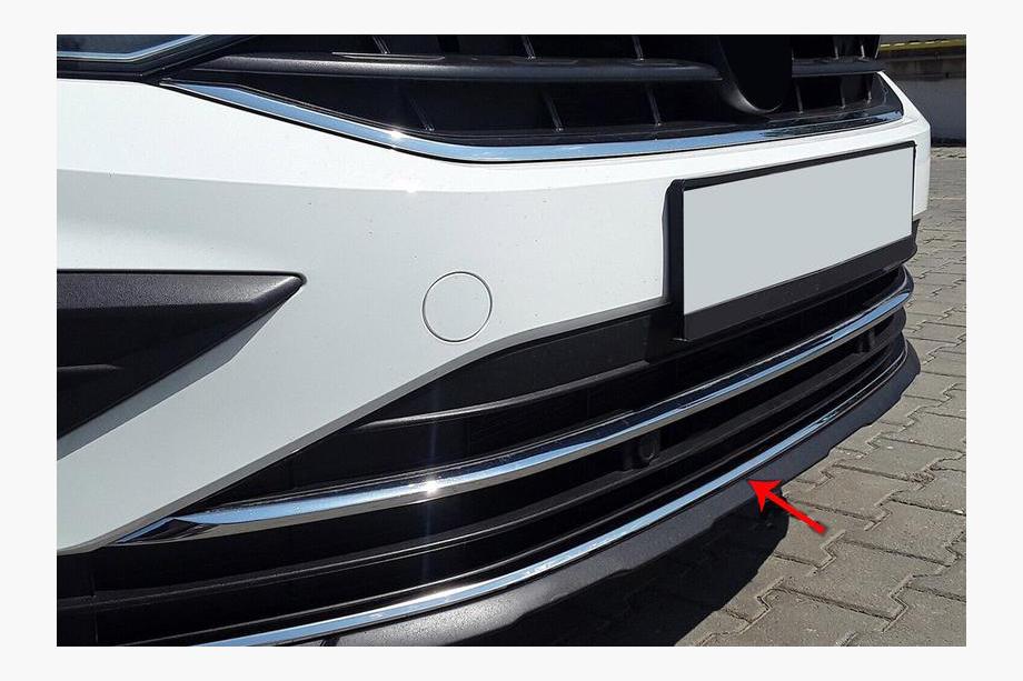 Volkswagen Tiguan 2016-2023 Nakładka na Przedni Zderzak ze Stali Nierdzewnej 2020+ Image