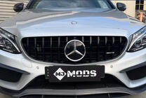 Mercedes C-class W205 2014-2021 Przedni Grill Panamericana GT Czarny (do Avantgarde/AMG-Line/C43 AMG) zdjęcia 1