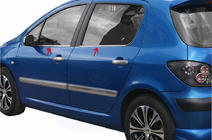 Peugeot 307 2001-2008 Zewnetrzne Ozdobne Listwy Okien Stal Nierdzewna (4 szt) zdjęcia 1