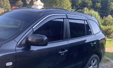 Hyundai Santa Fe 2 2006-2012 Deflektory szyb z listwą chromowaną (4 szt, Niken) zdjęcia 1
