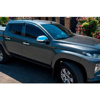 Deflektory szyb z listwą chromowaną (4 szt, Niken) Mitsubishi L200 2015-2024 zdjęcia 1