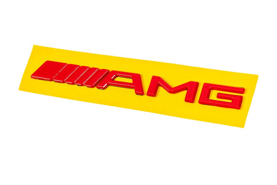 Mercedes-Benz Emblemat AMG (20cm, ABS, czerwony) Zdjęcia 1