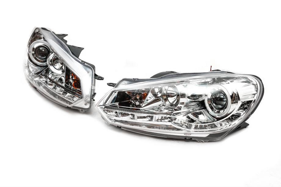 Volkswagen Golf 6 2008-2014 Reflektory Przednie Silver (2 szt, LED) Image