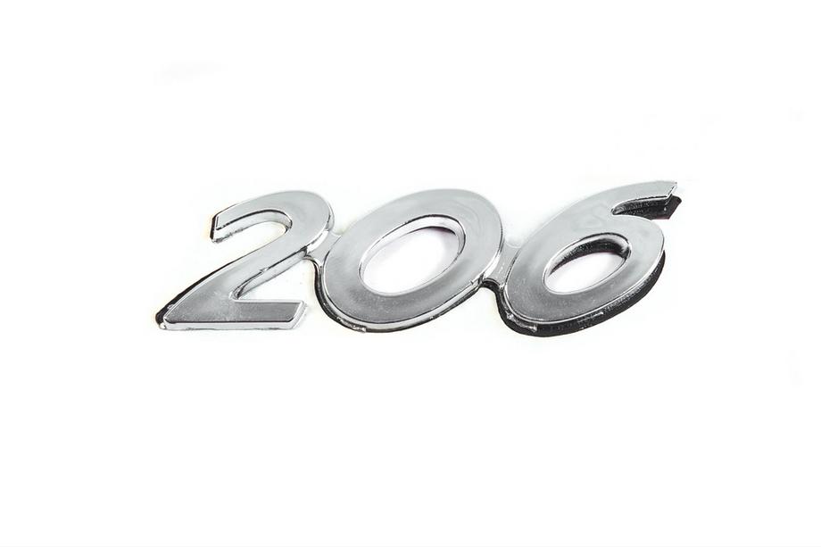 Peugeot 206 1998-2024 Napis 206 (90mm x 25mm) Image