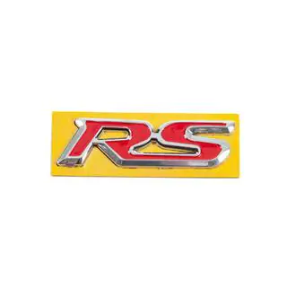Emblemat RS czerwony z chromem (95mm x 25mm) zdjęcia 1