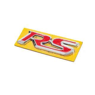 Emblemat RS czerwony z chromem (95mm x 25mm) zdjęcia 2