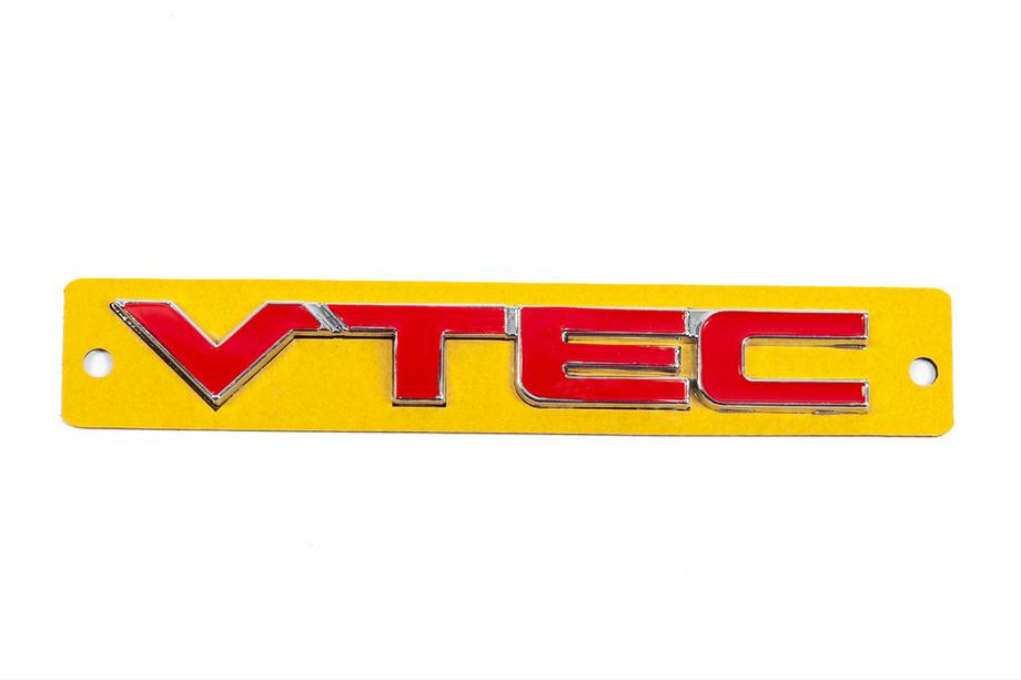 Honda Emblemat VTEC czerwony z chromem (110mm x 15mm) Image