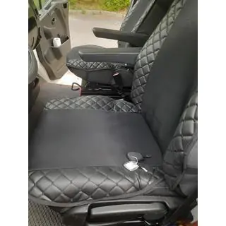 Nakładka na siedzenie ECO i tkanina (1 szt, Czarny z czarną nicią + tkanina) zdjęcia 4
