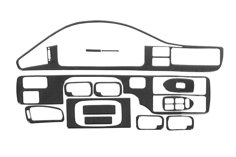 Honda Civic 1991-1995 Nakładki na deskę rozdzielczą (Meric) Aluminium Image