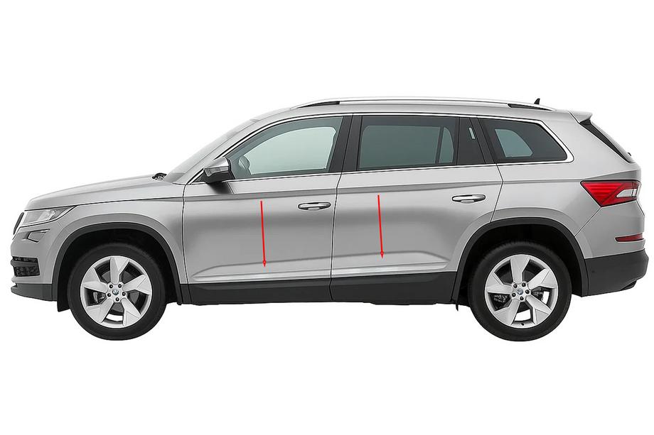 Skoda Kodiaq 2016-2023 Wąskie listwy drzwiowe ze stali nierdzewnej Carmos Image