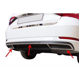 Nakładki na koniec zderzaka tylnego Carmos (3 szt, stal nierdzewna) Skoda Superb 2015-2024 zdjęcia 1