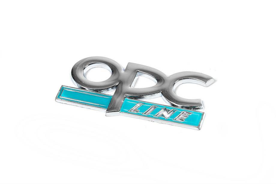 Opel Metalowy emblemat na klapę bagażnika OPC Line (Chrom+Niebieski) Zdjęcia 1