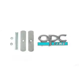Metalowa plakietka na grill OPC Line (Chrom+Niebieski) zdjęcia 1
