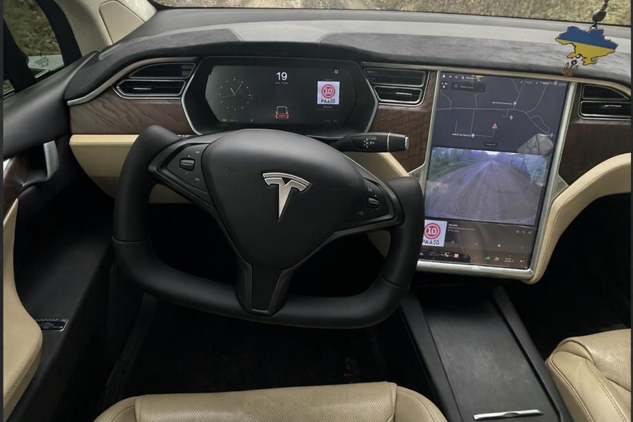 Tesla Model X 2015- Kierownica w stylu steru (Skaj i wstawki z karbonu) Image