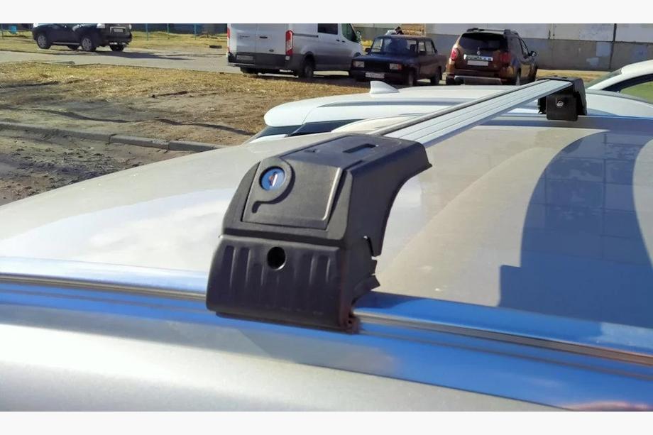 BMW X3 F25 2011-2018 Bagażnik dachowy na zintegrowane relingi zamykany na klucz Skybar V2 (2 szt.) do 120 cm, Czarny Zdjęcia 2