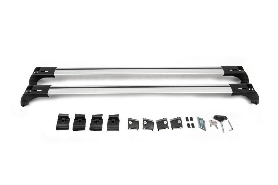 BMW X3 F25 2011-2018 Bagażnik dachowy na zintegrowane relingi zamykany na klucz Skybar V2 (2 szt.) do 120 cm, Czarny Zdjęcia 3