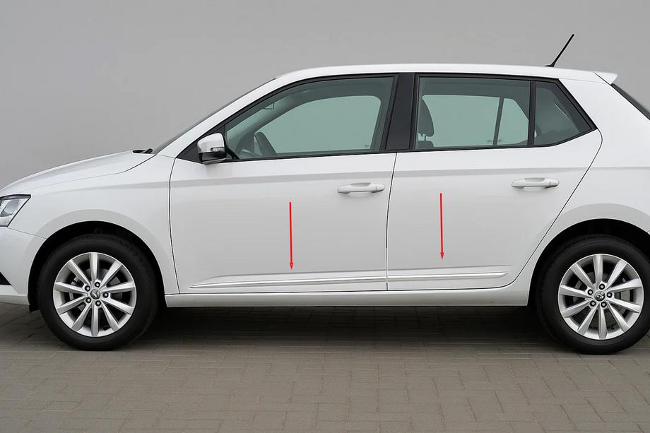 Skoda Fabia 2014-2021 Listwy Drzwiowe Stal Nierdzewna (4 szt.) Image