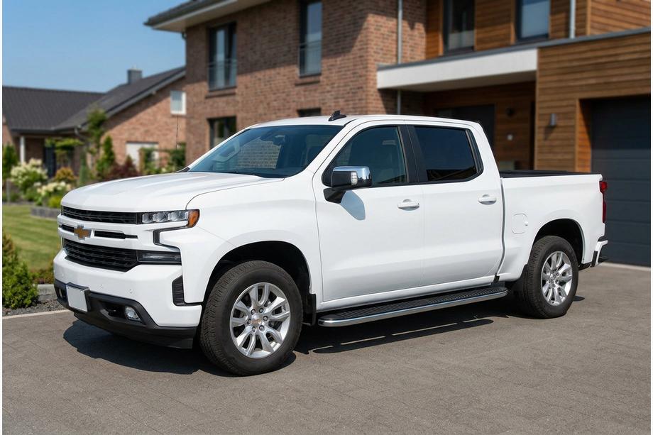 Chevrolet Silverado 2019- Progi Boczne Tayga Grey (2 szt., Aluminium) Image