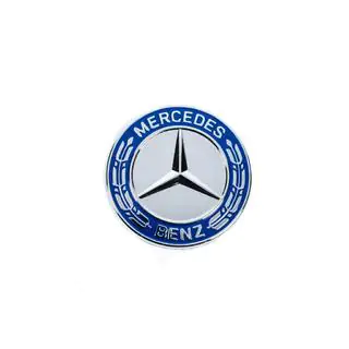 Zaślepka zamiast emblematu na masce Mercedes (niebieska i chrom, 57mm) zdjęcia 2
