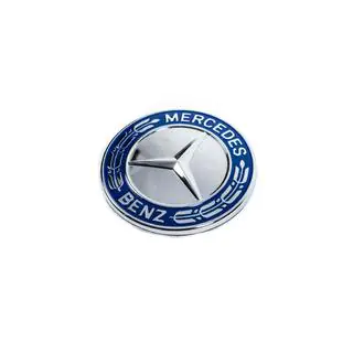 Zaślepka zamiast emblematu na masce Mercedes (niebieska i chrom, 57mm) zdjęcia 1