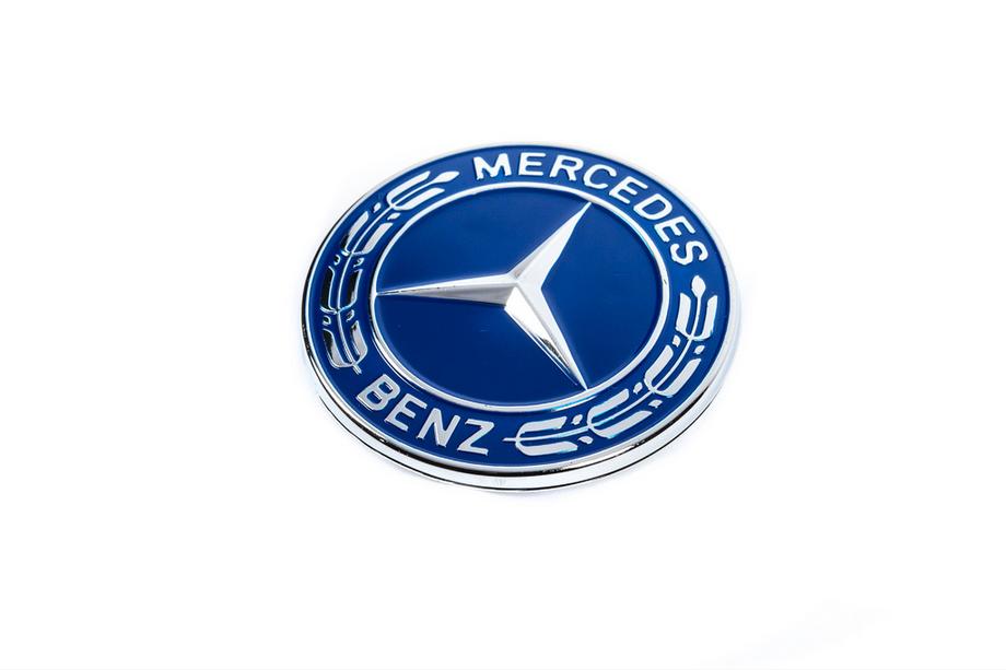 Mercedes-Benz Zaślepka zamiast emblematu na maskę Mercedes (niebieska, 57mm) Zdjęcia 1