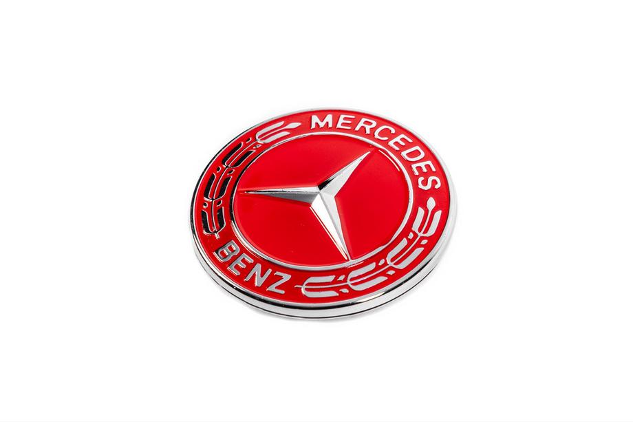 Mercedes-Benz Zaślepka zamiast emblematu na maskę Mercedes (czerwona, 57mm) Zdjęcia 2