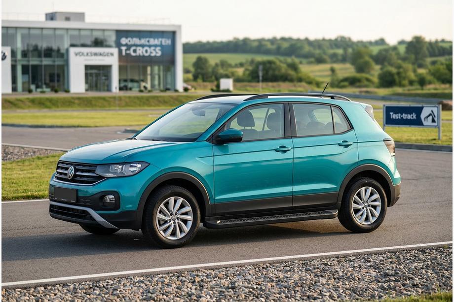 Volkswagen T-Cross 2019- Progi Boczné Allmond Black (2 szt., Aluminium) Image
