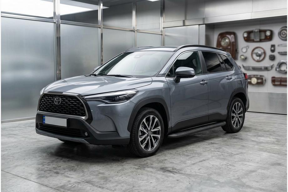 Toyota Corolla Cross 2020- Progi Boczné Tayga Black (2 szt., Aluminium) Image