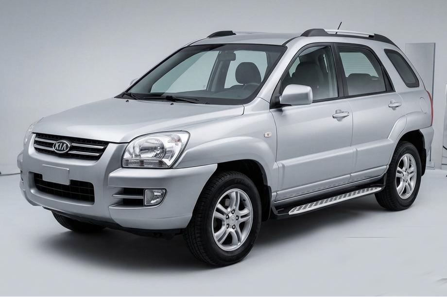 Kia Sportage 2004-2010 Progi Boczné Shining V1 (2 szt., Aluminium) Image