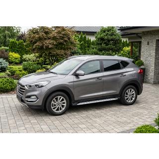 Progi Boczné Shining V1 (2 szt., Aluminium) Hyundai Tucson TL 2016-2021 zdjęcia 1