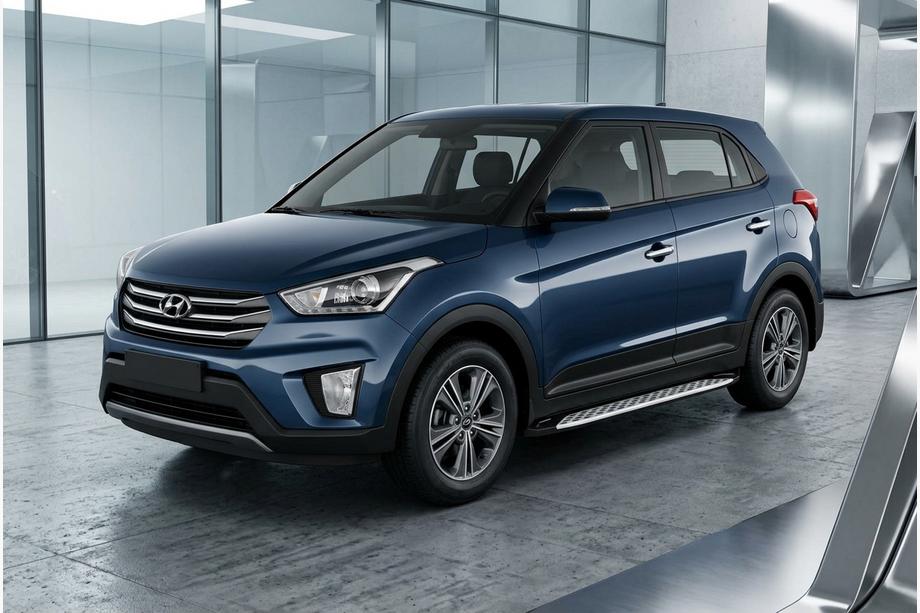 Hyundai Creta 2014-2020 Progi Boczné Shining V1 (2 szt., Aluminium) Image