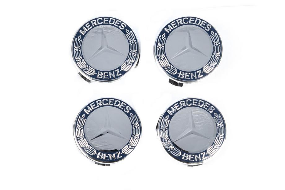 Mercedes-Benz Dekielki na felgi 71/75 mm bez pierścienia (4 szt, niebieskie V1) Zdjęcia 2