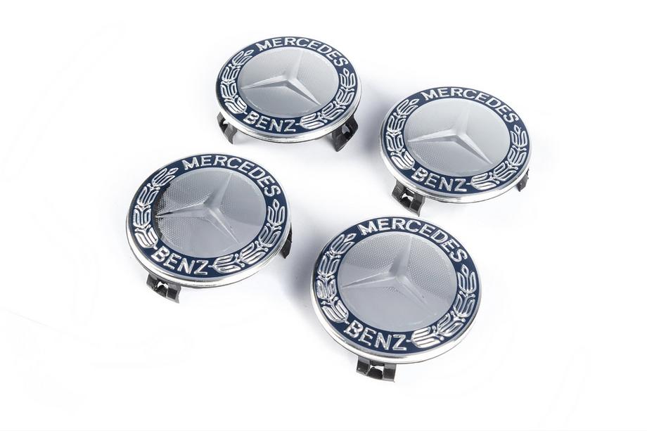 Mercedes-Benz Dekielki na felgi 71/75 mm bez pierścienia (4 szt, niebieskie V1) Zdjęcia 1