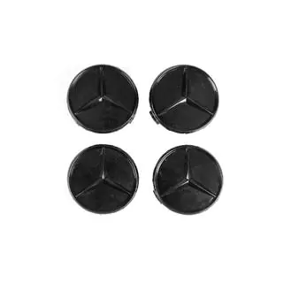 Dekielki na felgi 71/74 mm bez pierścienia (4 szt., czarny połysk) zdjęcia 2