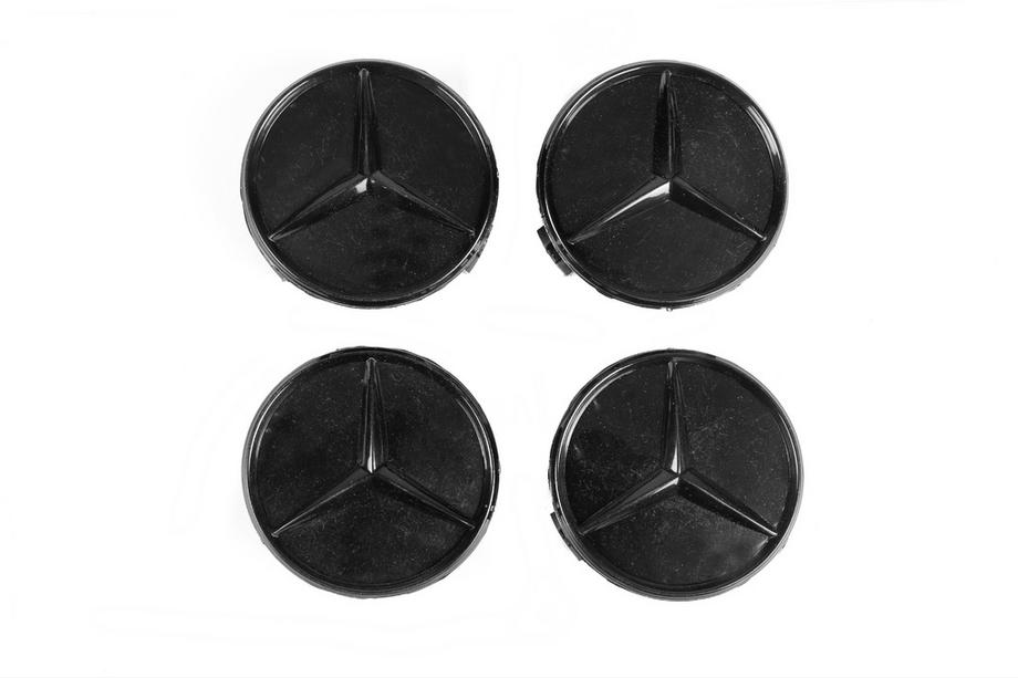 Mercedes-Benz Dekielki na felgi 71/74 mm bez pierścienia (4 szt., czarny połysk) Zdjęcia 2
